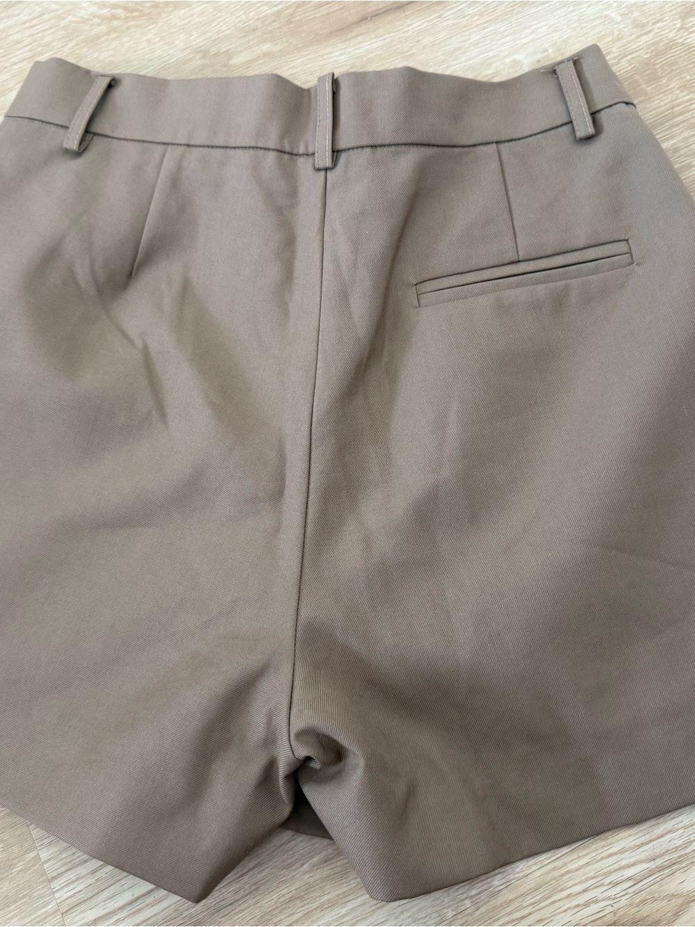 Prada Brown/Tan Lined Shorts with Blue Logo Tag - Picture 6 of 10